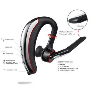 Draadloze Zakelijke Headset Bt 5.0 Stereo Mini Oortelefoon Handsfree Muziek Enkele Oorhaak Oordopjes Met Microfoon Voor Rijden Kantoor - Product Image 2