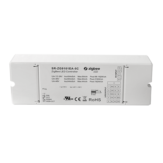 UL CE RoHS Certified 5 Channel Zigbee LED Controller for RGBW CCT and Single Color LED Strips