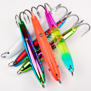 DORISEA Esca da <span class=keywords><strong>Pesca</strong></span> Stampata per Acque Profonde, Colorata in Plastica con Doppio Amo per Sgombro, Tonno, Squalo, <span class=keywords><strong>Spigola</strong></span> 15g 23g 26g 40g 44g - Product Image 1
