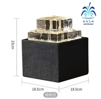 Fuente de Mesa de Cristal Moderna y Minimalista, Decoración con Agua Circulante para Hogar u Oficina