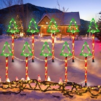 8 Modi Outdoor Wiederaufladbare Wasserdichte Solar-Weihnachtsbodenlampe LED Weihnachtsbaum-Lichter IP65 Bewertung Garten-Wegbeleuchtung Dekoration