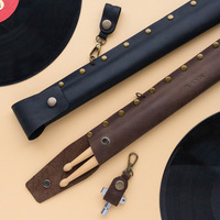 Sac à baguettes en cuir personnalisé avec logo d'usine, cadeau pour batteur, étui à baguettes, pochette de rangement pour baguettes en cuir avec support