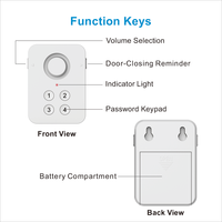 Capteur d'alarme de porte intelligent WiFi contrôlé par clavier avec notification d'application, capteur de contact Tuya pour porte/fenêtre ouverte