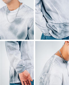 Kaos Pria Gaya Vintage Cina 100% Katun Lengan Pendek Bernapas dan Ramah Lingkungan Tampilan Pudar Kustom Kaos Polos - Product Image 4