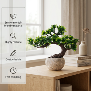 G51 Haute Simulation Intérieur Décoratif Faux Pin Artificiel <span class=keywords><strong>en</strong></span> <span class=keywords><strong>Pot</strong></span> Cyprès Bonsaï <span class=keywords><strong>Japonais</strong></span> Plantes - Product Image 1