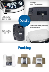 화이트 버드 디지털 30kg 정확도 2g 제조업체 동적 저울 30kg 스마트 실험실 전자 플랫폼 저울 - Product Image 3