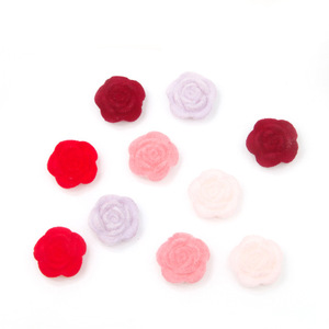Perles en résine floquées en forme de rose pour bijoux DIY, pinces à cheveux, accessoires de mariage, rose, rouge, bordeaux, violet clair - Product Image 5