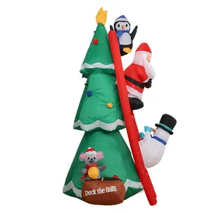 Modelo de tractores de Papá Noel, decoración inflable de Navidad, maqueta inflable de soplado con luces gigantes, publicidad al por mayor