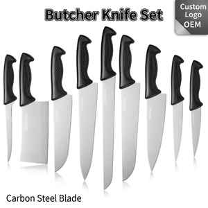 Set di <span class=keywords><strong>Coltelli</strong></span> da Macellaio, Coltello da Disosso con Manico in PP, Coltello per Lavorazione Carne in Acciaio al Carbonio, Logo Personalizzato OEM, Vendita all'Ingrosso per Mattatoi - Product Image 1