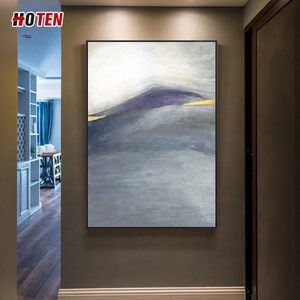 Pintura al Óleo Abstracta Moderna Minimalista 100% Pintada a Mano con Lámina Dorada <span class=keywords><strong>sobre</strong></span> Lienzo, Tamaño Personalizado, Decoración para Sala de Estar y Dormitorio - Product Image 2