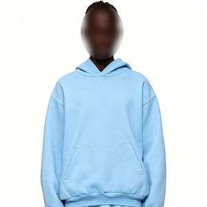 Sudadera con Capucha de Punto Azul Claro para Hombre, Diseño Profesional, con Estampado de Polvo, Corte Holgado, para Hombre - Product Image 5