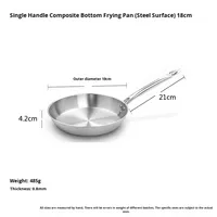Yolecen 18 24 30 60cm poêle à frire moderne en acier inoxydable cuisinière à Induction à fond plat non revêtue pour crêpes et steaks
