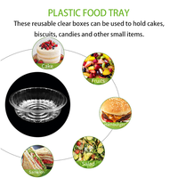 Bol en plastique transparent jetable universel en gros, récipient alimentaire et pour eau, avec plateau intérieur remplaçable