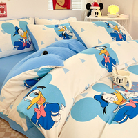 Vente en gros de parures de lit pour enfants imprimées avec des motifs pour enfants, 4 en 1, en coton