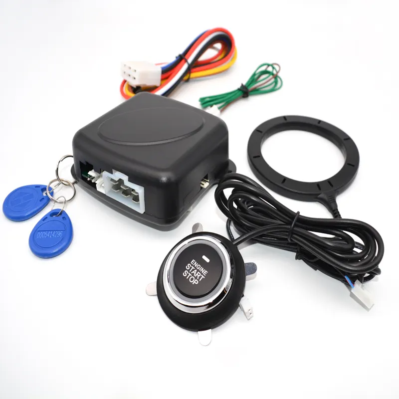 Alarme Voiture Avec Bouton Poussoir Démarrage - Système Vibration Et Verrouillage Centralisé Automatique - Sécurité 12V Fiable - 5