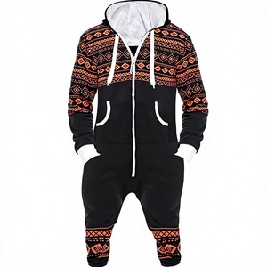 Combinaison de pyjama unisexe pour adultes, une pièce, à manches longues, avec capuche, sans pieds, 80% coton, 20% polyester, pour hommes et femmes - Product Image 1