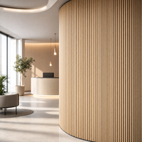 Panel de Pared Flexible Tipo Tambour, Grano de Madera de Roble, MDF, Impermeable, Ignífugo, Decoración de Interiores, Venta al Por Mayor, Fábrica OEM