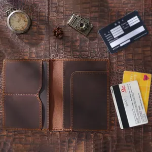 Personalized Genuine Leather Passport Cover Men Travel Wallet Document Organizer Handmade Case for Passports