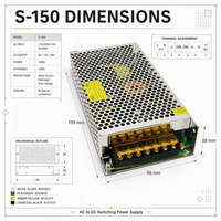 Alimentation à découpage AC/DC 150W pour usine, 5V 12V 15V 24V 30V 48V SMPS