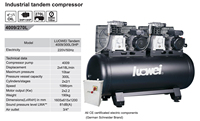 Compresseur d'air industriel tandem Luowei 3HP 270L, pompe à piston d'air chinoise, double pompe à air, certificat CE, entraînement par courroie