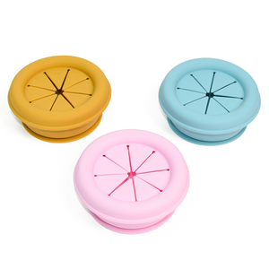 BPA Free No Spill Kids Silicone Foldable Snack <strong>Cup</strong> <strong>Collapsible</strong> Snack <strong>Cup</strong> with Suction - Product Image 5