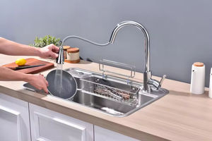 Évier de cuisine en acier inoxydable moderne personnalisé de haute qualité fait à la main à une seule cuve - Product Image 4