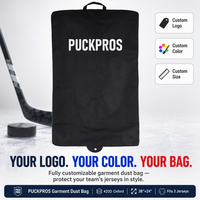 Sac de transport pour maillot de hockey personnalisé, housse anti-poussière, logo d'équipe OEM, Oxford 420D, grande capacité 38x24, sac de rangement pour uniforme de hockey sur glace