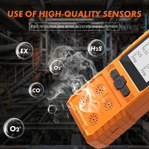 Aangepaste 5-in-1 draagbare gasdetector H2S/O2/CO/LEL multi-brandbare gasmonitor met geluids-, licht- en vibratiealarm - Product Image 3