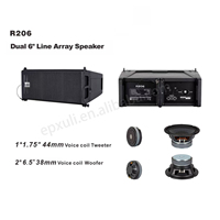 Système de sonorisation professionnel R206+RD-15HSA/RD-18HSA : Ensemble de caissons de basses actifs 15/18 pouces et de systèmes de haut-parleurs passifs en ligne pour concerts, scènes et spectacles