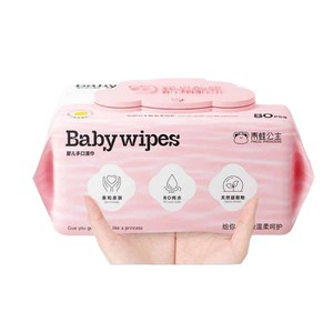 Frog Princess Baby <b>Wipes</b> Large Pack 80 Sheets Family Value Pack Baby <b>Wipes</b> for <b>Hands</b>, Mouth, and Dinner - Product Image 1