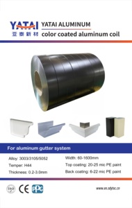 Bobina de aluminio recubierta de color Bobina de canalón de aluminio estilo K en 5 ''6'' Blanco Marrón Colores Rollo Productos formados con servicio de doblado - Product Image 4