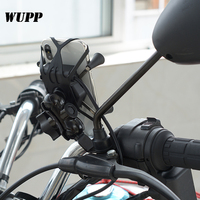 Support de téléphone pour moto WUPP CS-330H1 avec chargeur USB, câble de 135-140 cm, support de téléphone portable en plastique ABS à quatre griffes pour placement supérieur