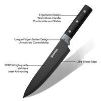 Ensemble de 11 couteaux et ustensiles de cuisine en acier inoxydable avec bloc à couteaux, manches ergonomiques antiadhésifs ambidextres, durables et multifonctionnels