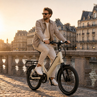 Vélo Électrique ZUMI OEM ODM à Cadre Bas, 20 Pouces, pour Commuter en Ville, avec Porte-Bagages Arrière, Transmission par Courroie, Freins à Disque, pour Hommes et Femmes