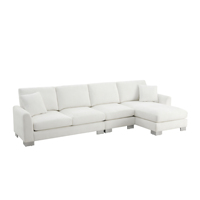 Canapé-lit sectionnel 5 places de luxe moderne en forme de L mobilier d'intérieur surdimensionné en chenille 2 oreillers gratuits pour salon appartement