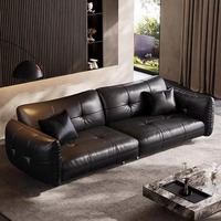 Ensemble de canapés en cuir de luxe avec pieds en métal, canapé confortable pour salon, villa, appartement, hôtel, meubles de salon, ensemble de canapés