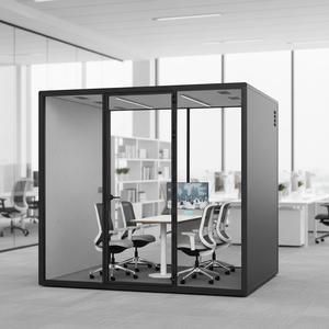 Cabines de bureau insonorisées noires modernes pour salles de <span class=keywords><strong>réunion</strong></span> multi-personnes, modulaires et mobiles, pour centres commerciaux, vente en gros - Product Image 5