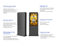 Écran d'extérieur 32 43 49 55 65 75 86 98 pouces, verre AG AR, affichage numérique double face 4K, totem avec 4G