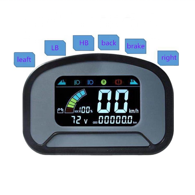 FY 12-80V Dash Display Unit Combination Instrument Meter for Electric Car with CAN Instrument Cluster for Electric Motorcycle