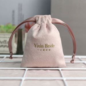 Wholesale Luxury Custom Logo Packing Jewelry Storage Gift Makeup Cosmetic Velvet Pouch Dust <b>Drawstring</b> Bag - Product Image 2