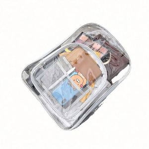 Custom Logo New Outdoor Sports Student <b>Backpack</b> Unisex Waterproof Transparent School Travel Zipper Hasp Closure Air Polyester - Product Image 5