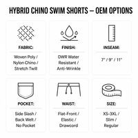 Celana Pendek Chino Hybrid Pria Khusus, Tahan Air, Cepat Kering, Cocok untuk Surfing dan Aktivitas Sehari-hari (OEM)