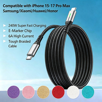 Câble de charge rapide Type-C 240w tressé 6a USB-C, cordon de chargeur haute vitesse pour iPhone 15 Samsung Xiaomi Huawei