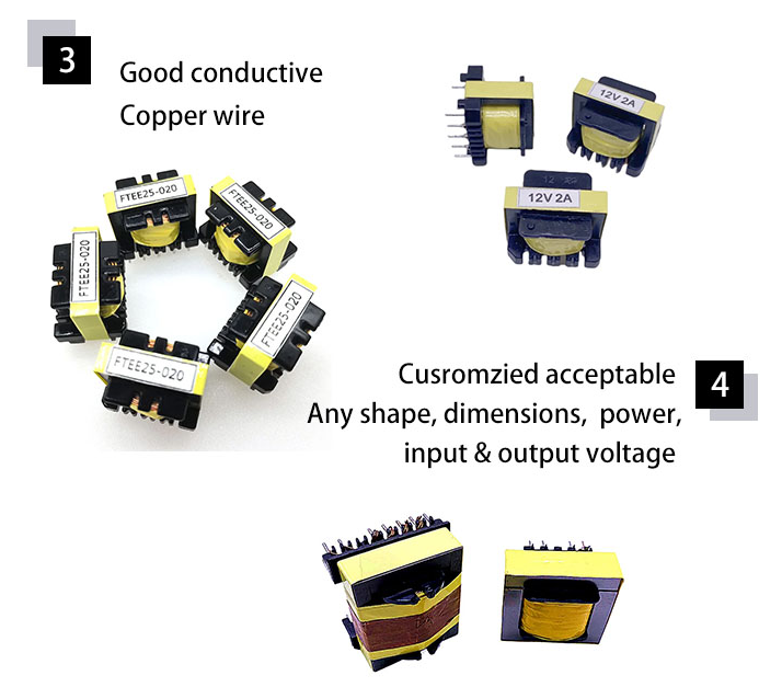 High Frequency Transformer EE33 1.5-15kw Ferrite Core