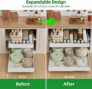 Étagère coulissante pour meuble de <span class=keywords><strong>cuisine</strong></span>, rangement sous évier, organisateur de <span class=keywords><strong>crédence</strong></span> - Product Image 3