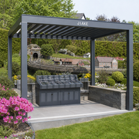 Pergola en aluminium Jiake 6063-T5 avec toit à lames motorisées pour maquette ferroviaire, jardin, patio, extérieur, gazebo, pavillon