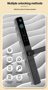 قفل ذكي من سبائك الألومنيوم مع دعم الواي فاي والسحابة - فتح بالبصمة والبطاقة وكلمة المرور والتعرف على الوجه للأبواب الألومنيوم/الخشبية - Product Image 3