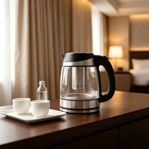 กาต้มน้ำแก้ว หมุนได้ 360 องศา ทำจากแก้วบอโรซิลิเกต ปิดอัตโนมัติ ต้มน้ำเร็ว รักษาอุณหภูมิ ใช้ในครัวเรือน - Product Image 4