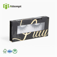 Boîte d'emballage vide personnalisée pour cils magnétiques en relief mat laminé propre logo matériaux recyclés pour doublure éponge crème visage