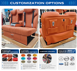 Sofá Cama Trasero de Lujo para Van de <span class=keywords><strong>9</strong></span> Asientos, Silla Reclinable Eléctrica con Masaje, Mesa Plegable, Asiento Tipo Camper - Product Image 5